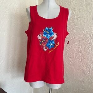 Vintage Deadstock 1990s Red White Blue Summer in USA Patriotic Tank Top KMart